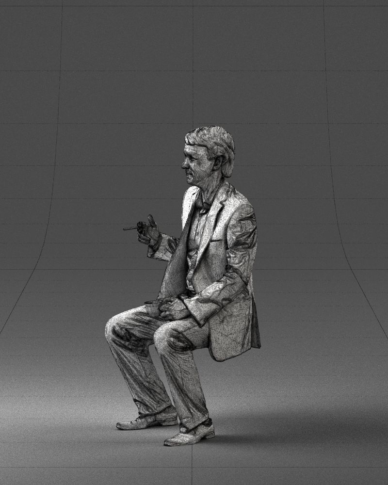 Man in a business suit is sitting 0240 3D model_29