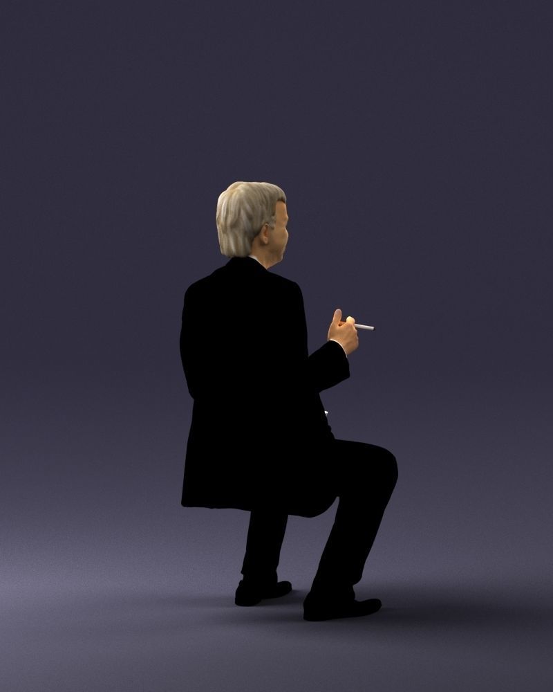 Man in a business suit is sitting 0240 3D model_15