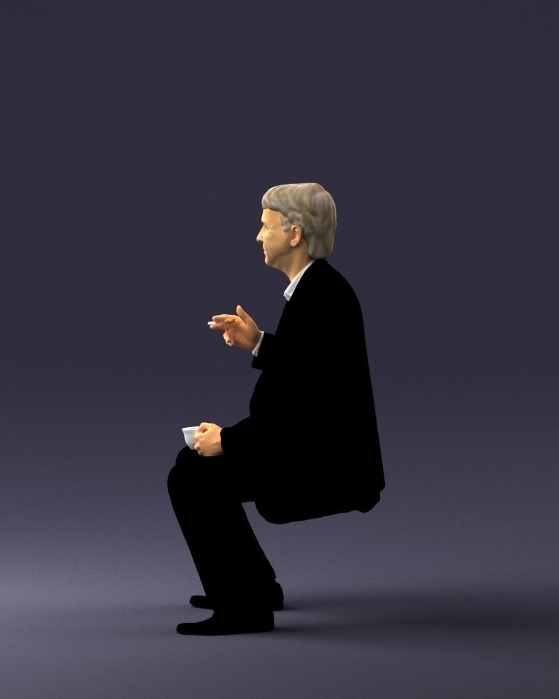 Man in a business suit is sitting 0240 3D model_24