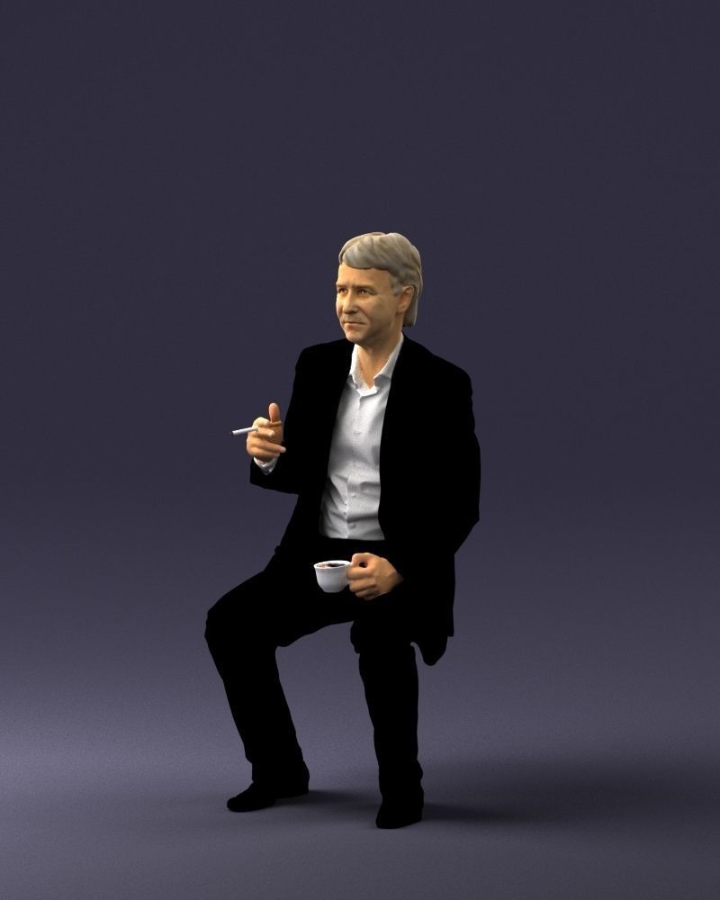 Man in a business suit is sitting 0240 3D model_30