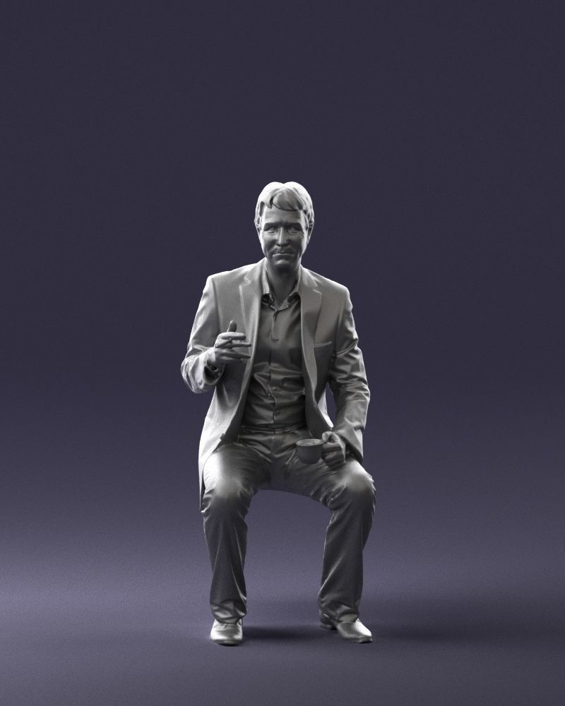 Man in a business suit is sitting 0240 3D model_4