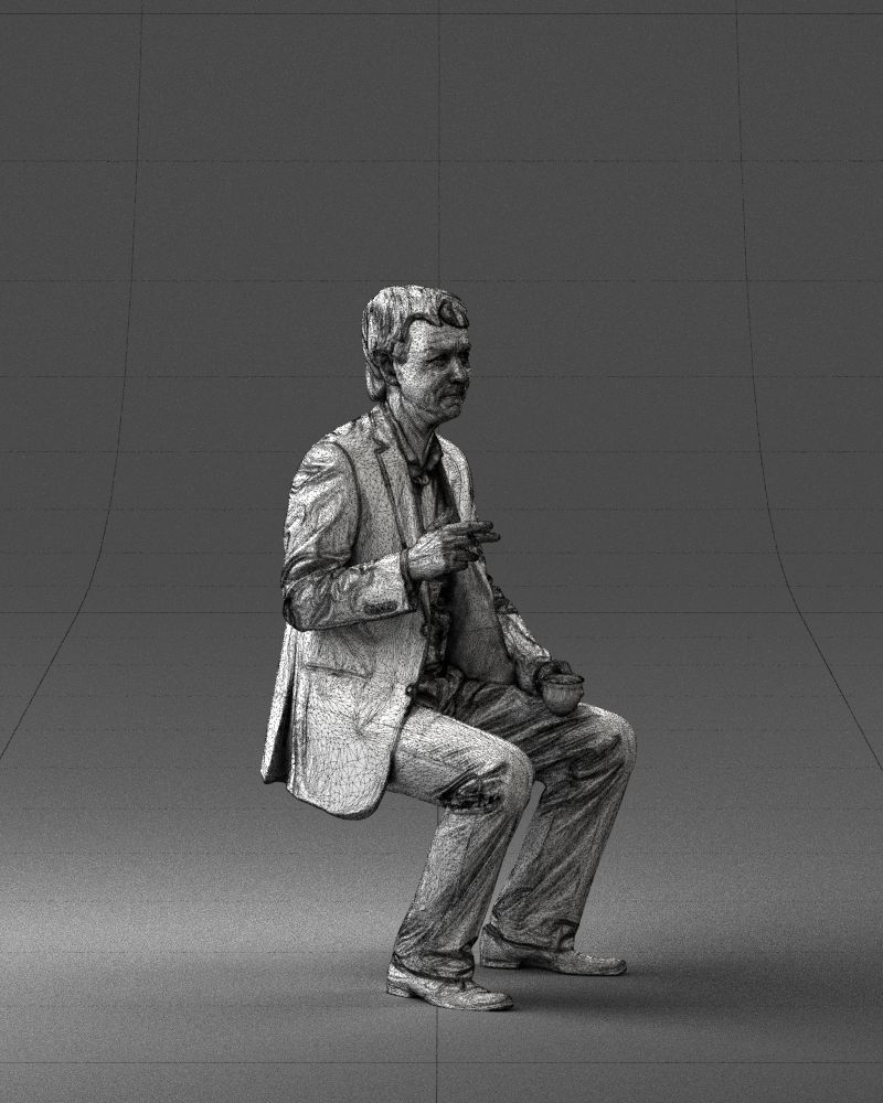 Man in a business suit is sitting 0240 3D model_11