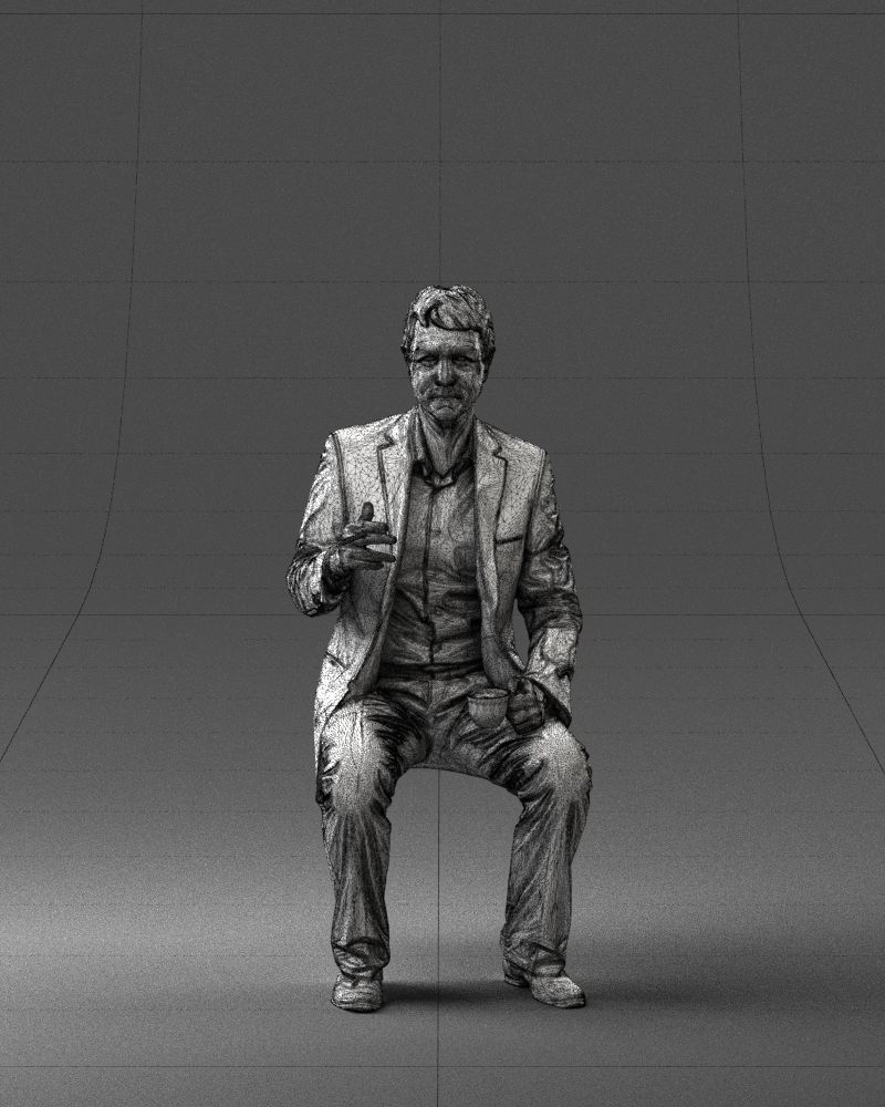 Man in a business suit is sitting 0240 3D model_5