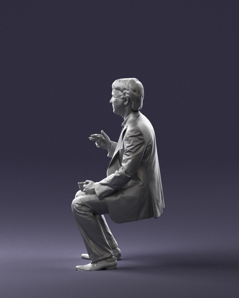 Man in a business suit is sitting 0240 3D model_25