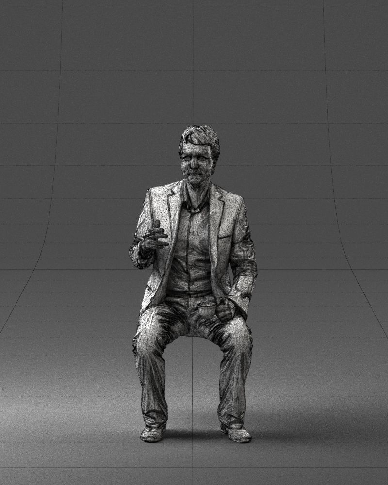 Man in a business suit is sitting 0240 3D model_38