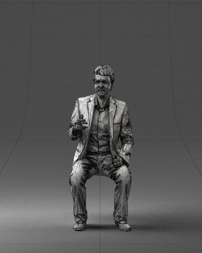 Man in a business suit is sitting 0240 3D model_2