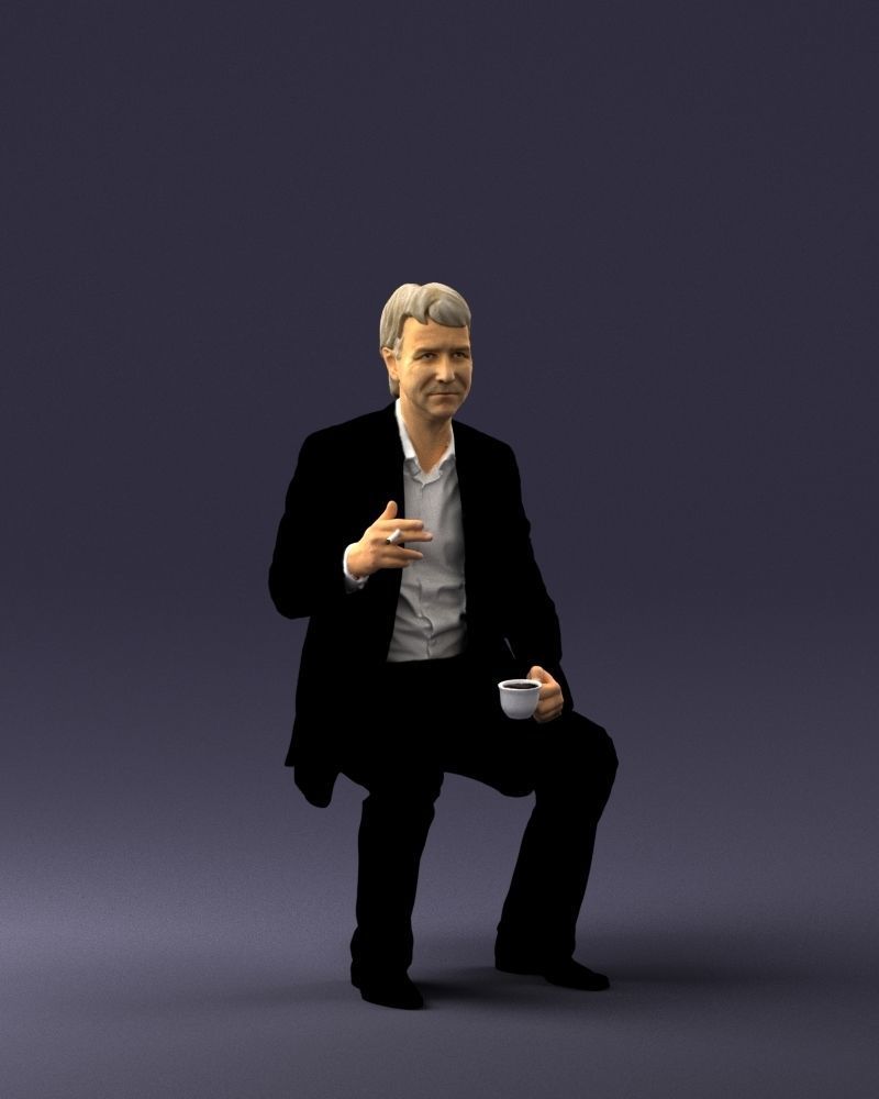 Man in a business suit is sitting 0240 3D model_6