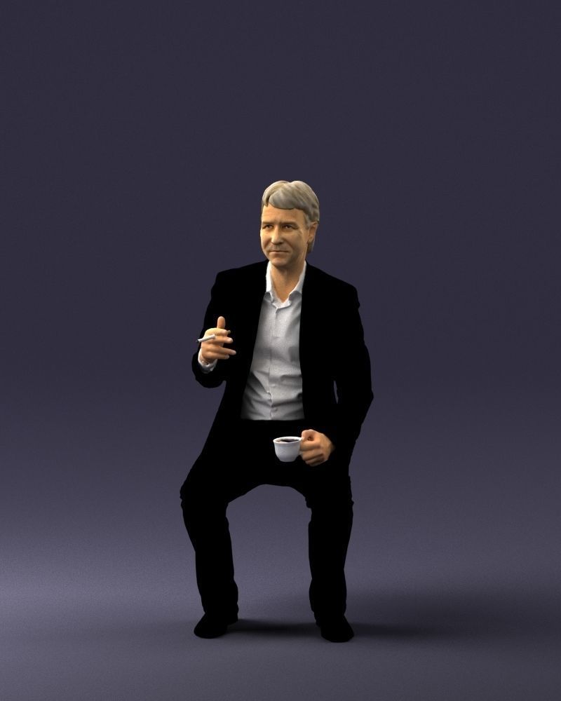 Man in a business suit is sitting 0240 3D model_33