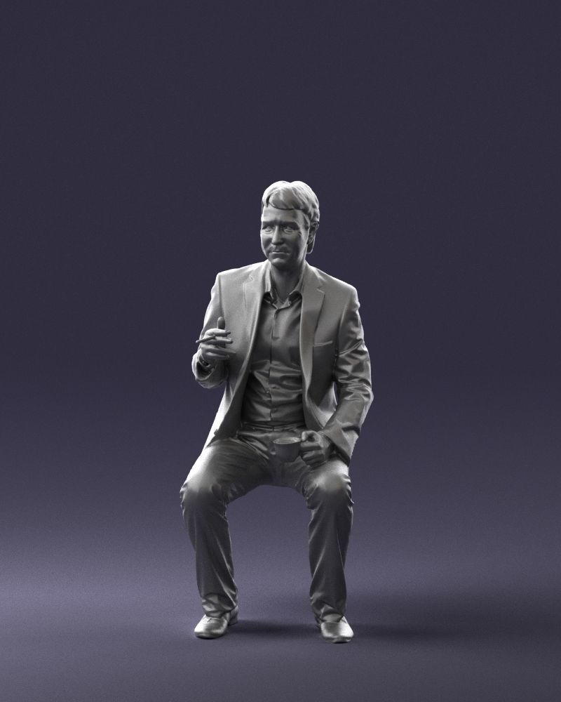Man in a business suit is sitting 0240 3D model_34