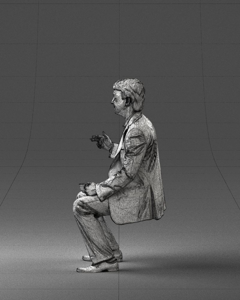 Man in a business suit is sitting 0240 3D model_26