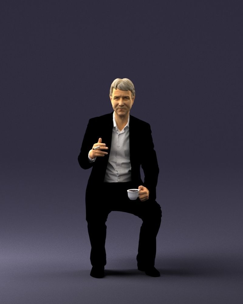 Man in a business suit is sitting 0240 3D model_3