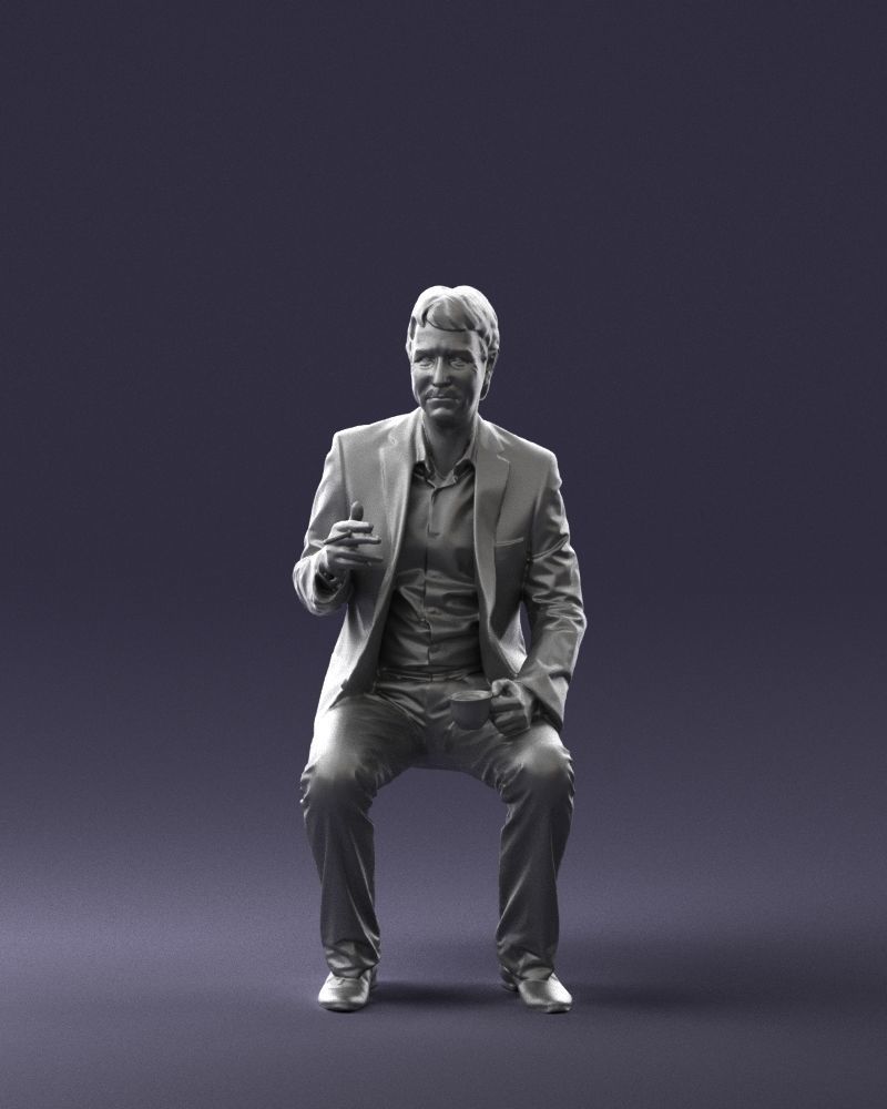 Man in a business suit is sitting 0240 3D model_1