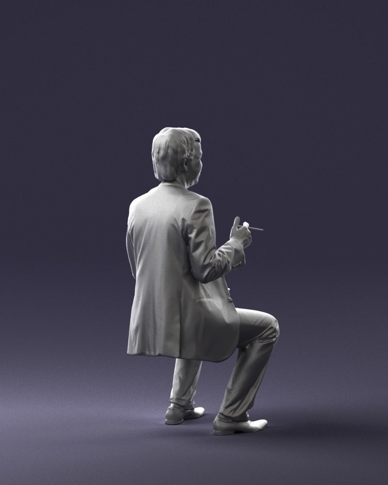 Man in a business suit is sitting 0240 3D model_16