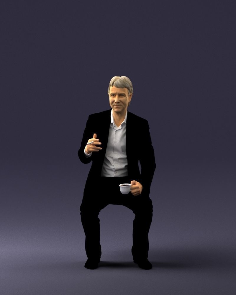 Man in a business suit is sitting 0240 3D model_36
