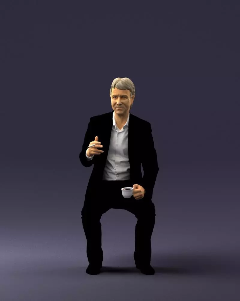 Man in a business suit is sitting 0240 3D model_0