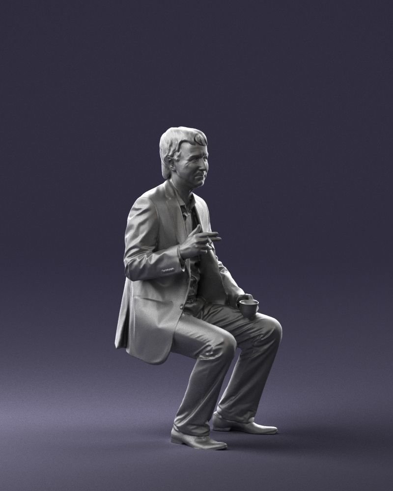 Man in a business suit is sitting 0240 3D model_10
