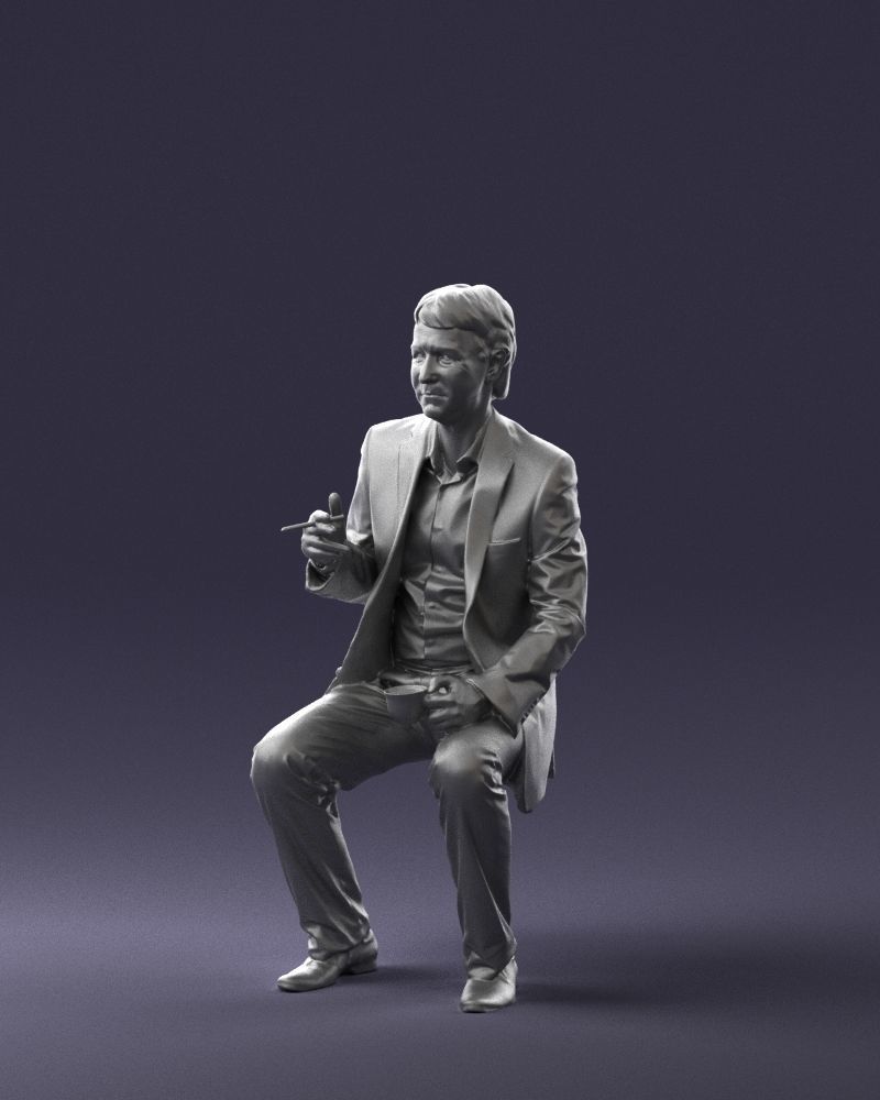Man in a business suit is sitting 0240 3D model_31