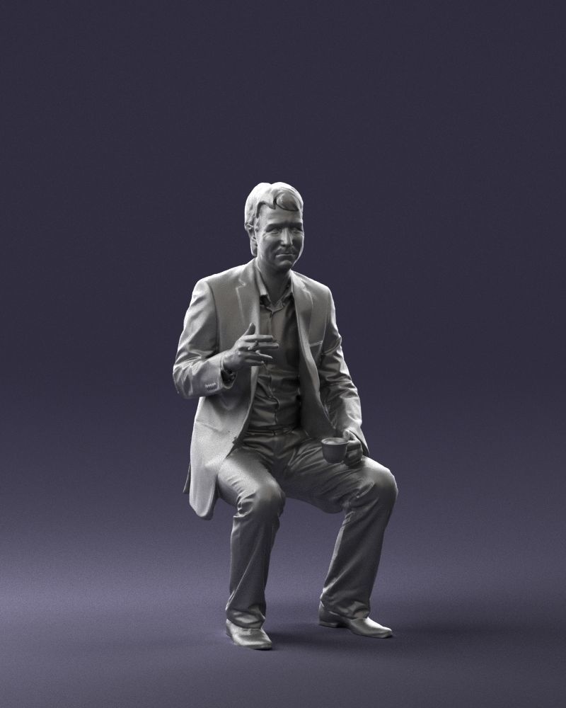 Man in a business suit is sitting 0240 3D model_7