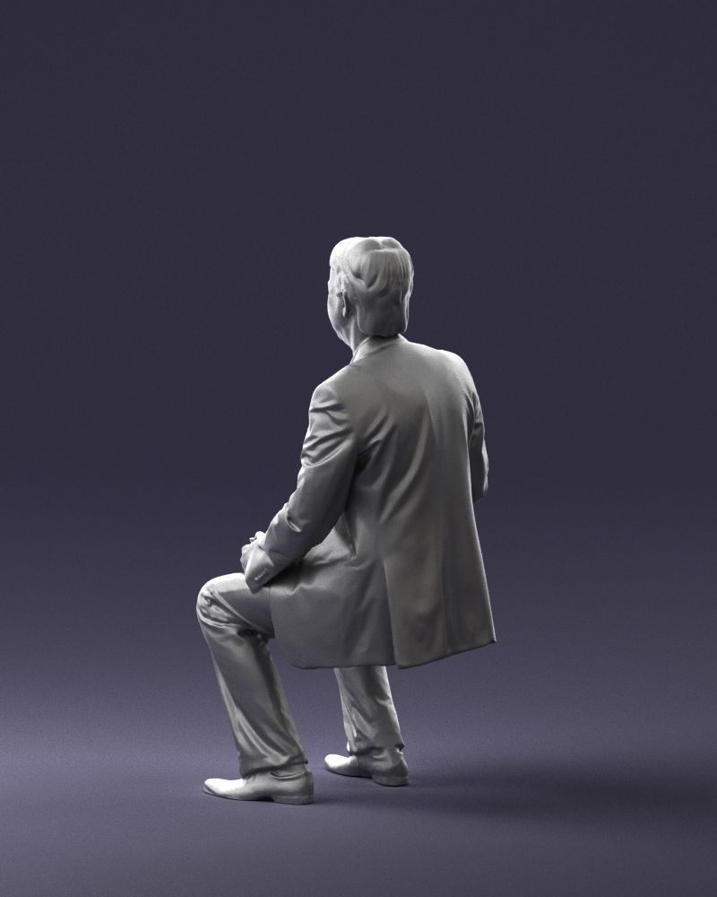 Man in a business suit is sitting 0240 3D model_22