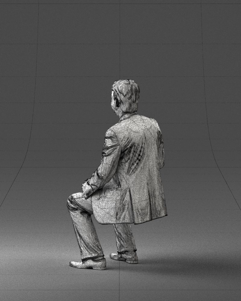 Man in a business suit is sitting 0240 3D model_23