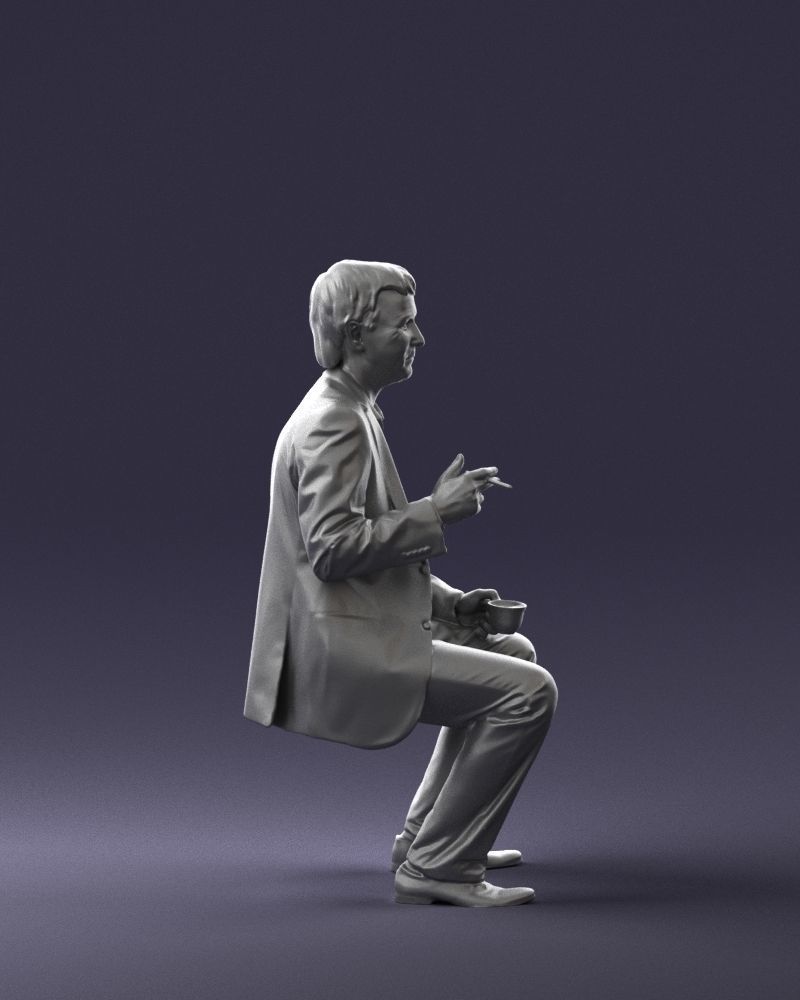 Man in a business suit is sitting 0240 3D model_13