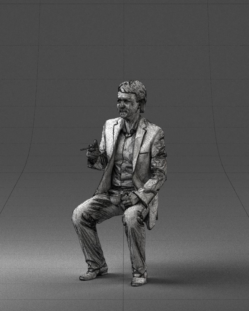 Man in a business suit is sitting 0240 3D model_32