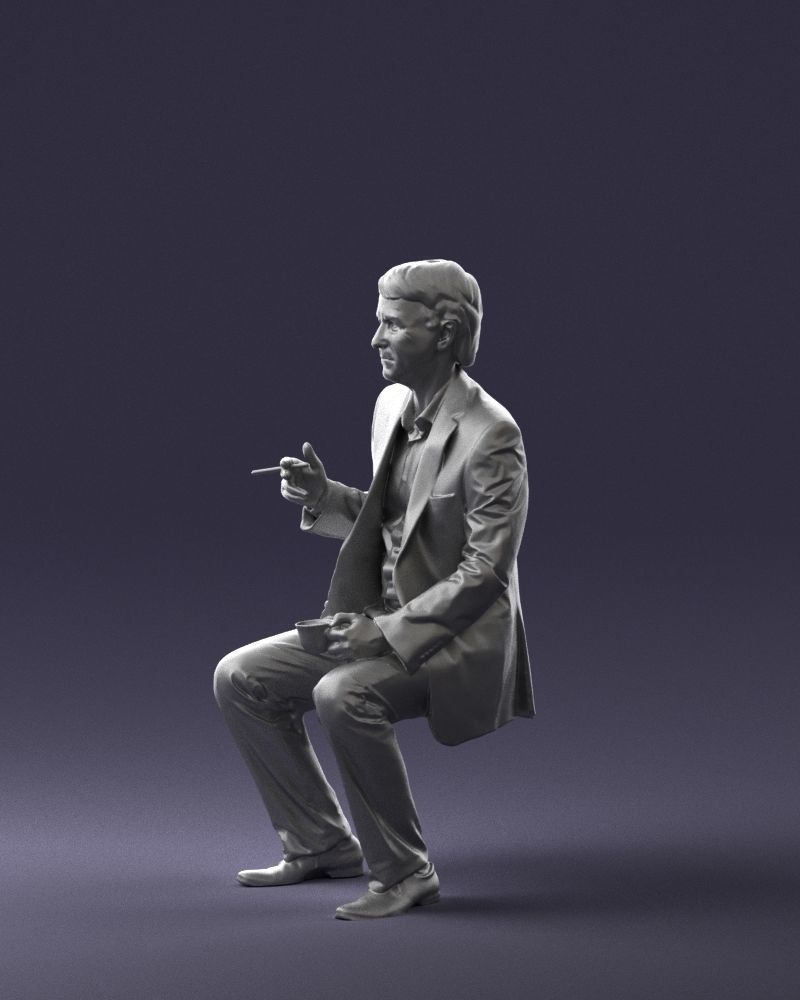 Man in a business suit is sitting 0240 3D model_28