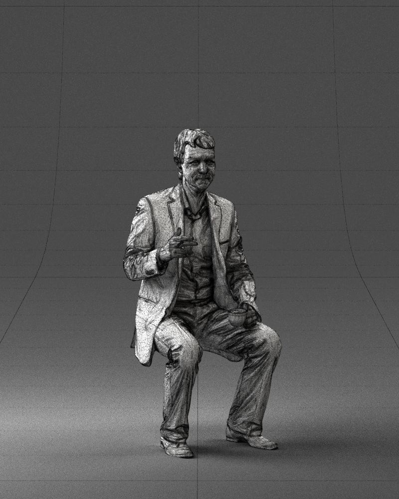 Man in a business suit is sitting 0240 3D model_8