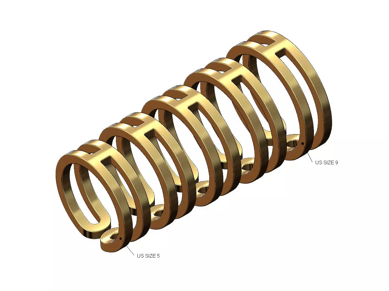 Simple open work stacker band US sizes 5to9 3D print model