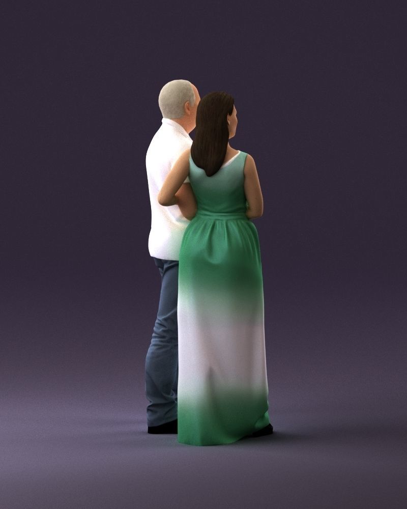 001050 man and woman of moddle age with cat 3D model_5
