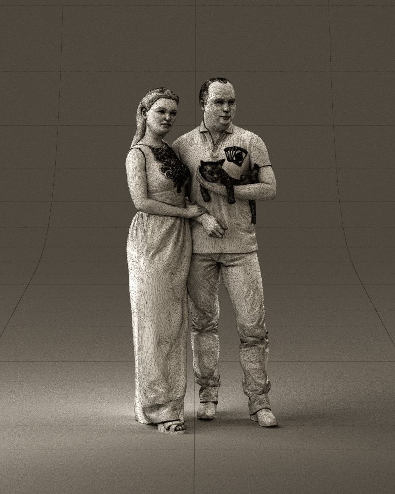 001050 man and woman of moddle age with cat 3D model_26