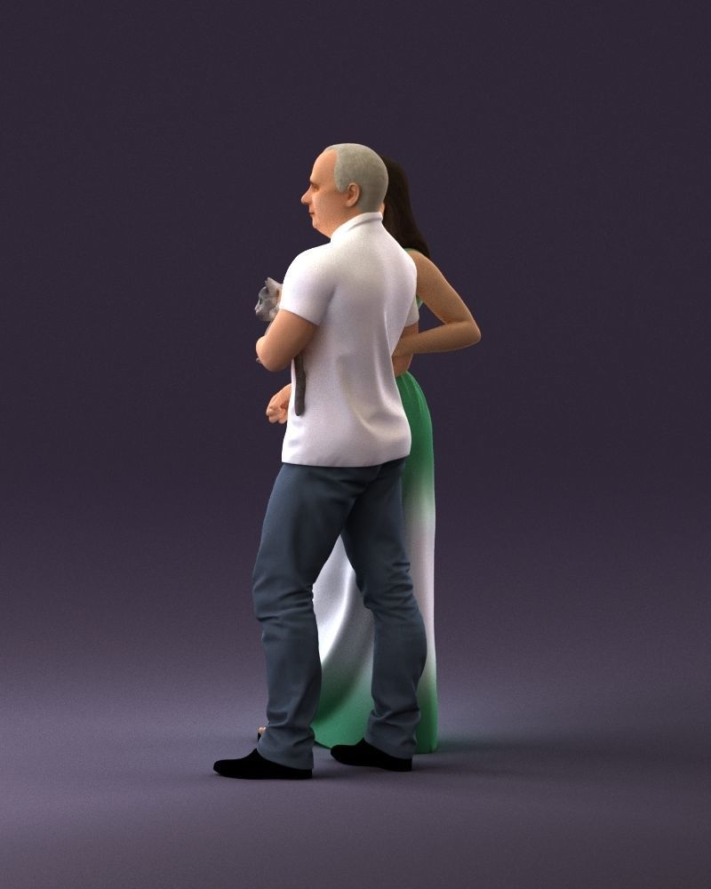 001050 man and woman of moddle age with cat 3D model_8