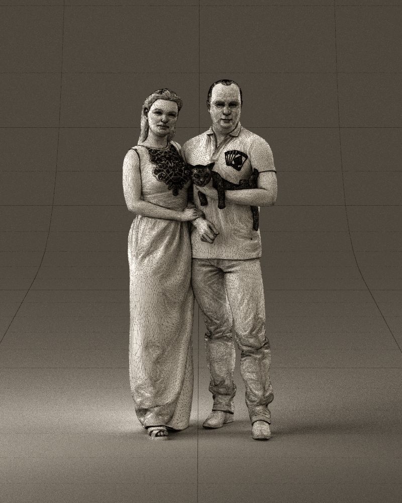 001050 man and woman of moddle age with cat 3D model_25