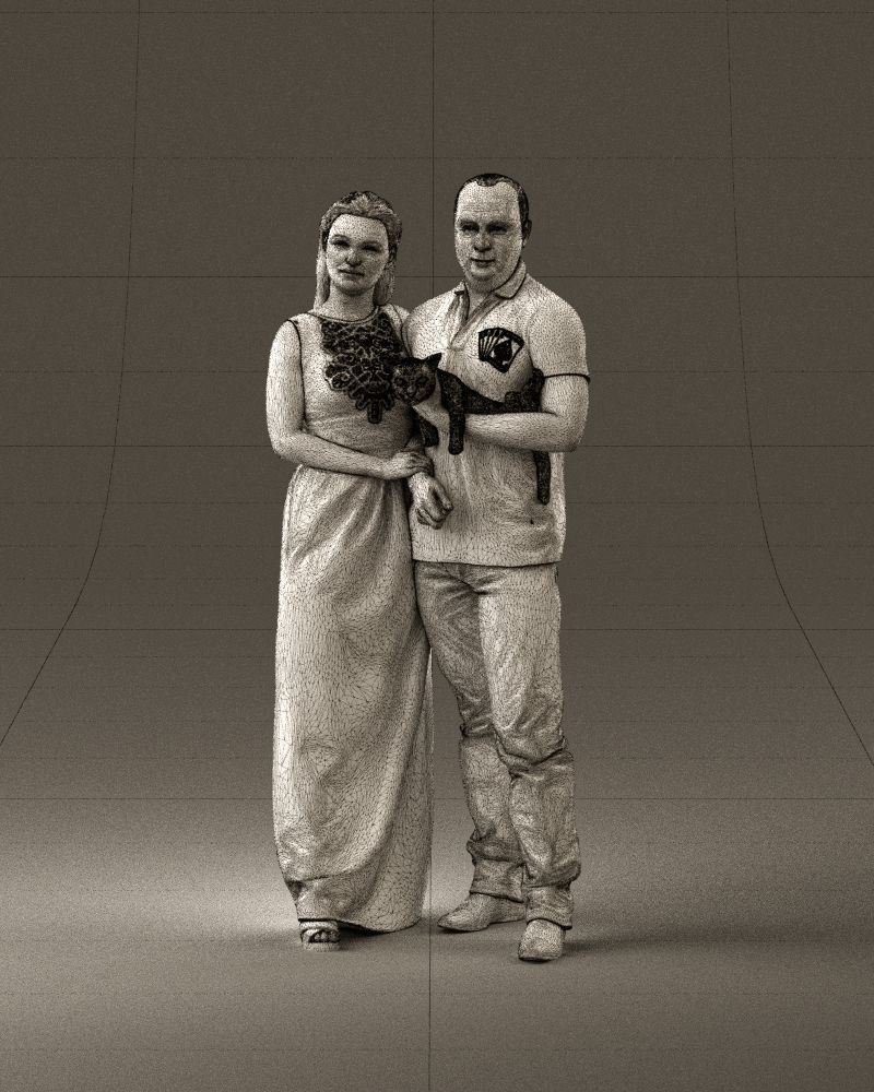 001050 man and woman of moddle age with cat 3D model_35