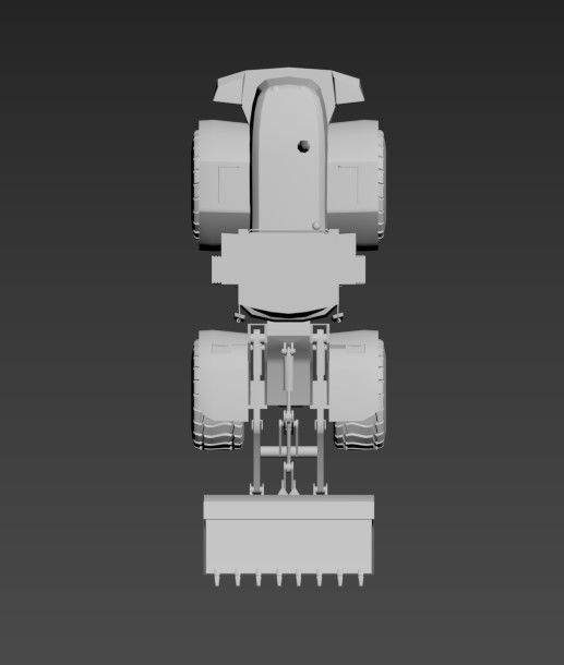 Dozer vehicle Low-poly 3D model_1