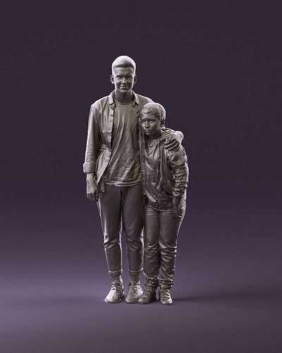 two brothers one older other young 1078 3D Print Ready 3D print model