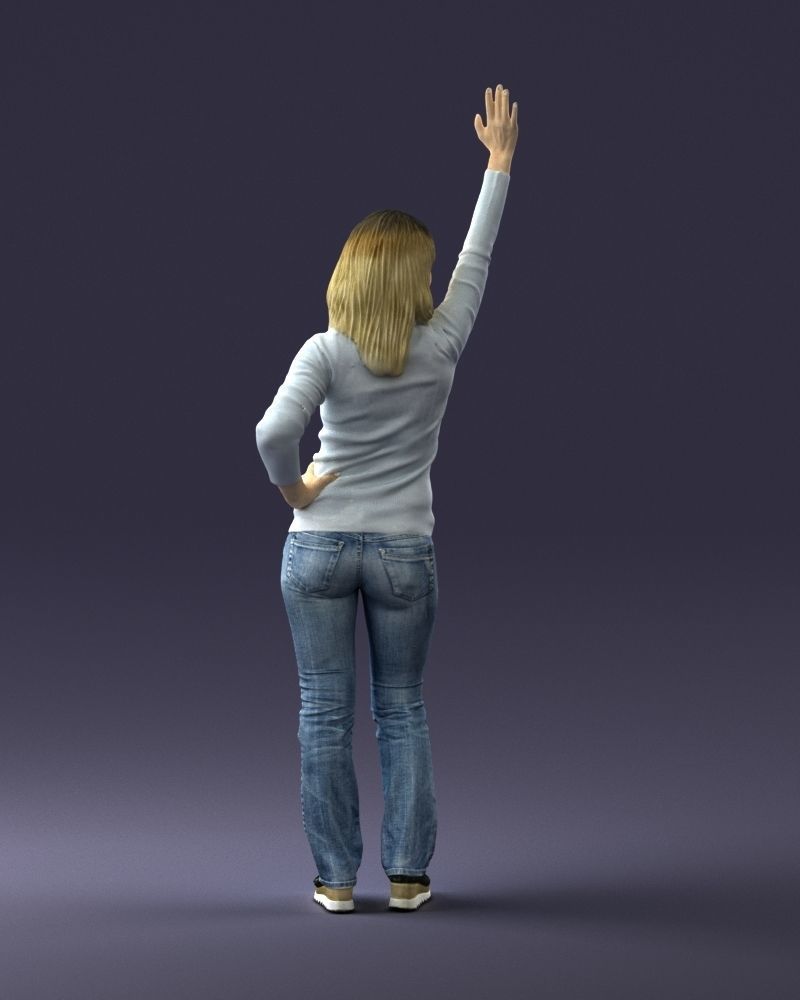 000032 Hand up woman 0927 3dp 3D print model_9