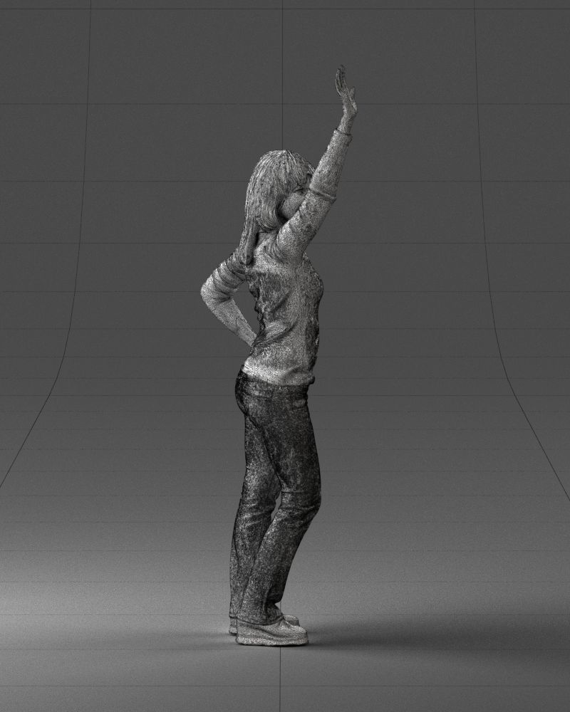 000032 Hand up woman 0927 3dp 3D print model_14