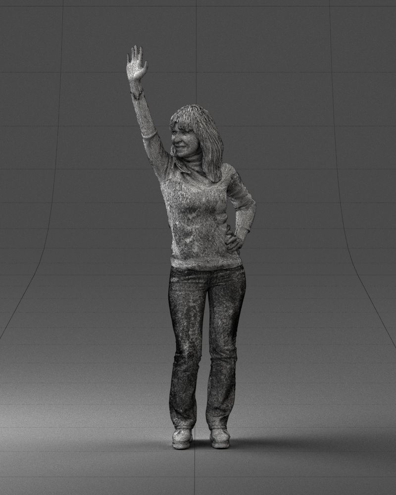 000032 Hand up woman 0927 3dp 3D print model_2