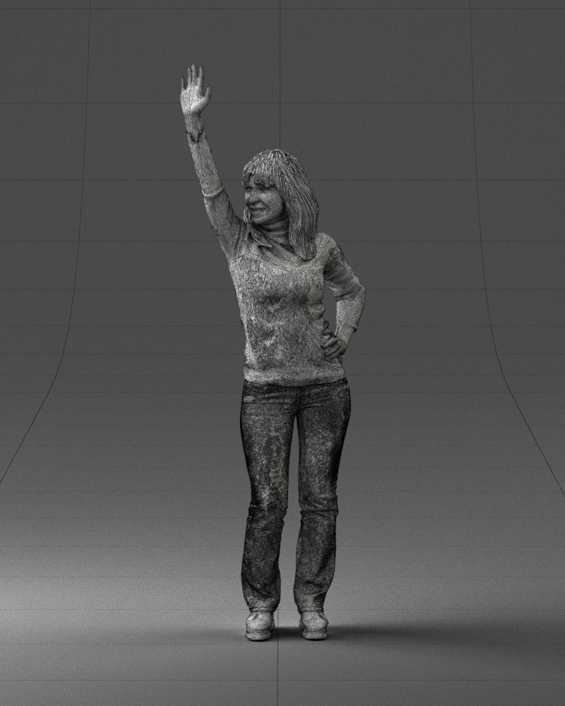 000032 Hand up woman 0927 3dp 3D print model_20