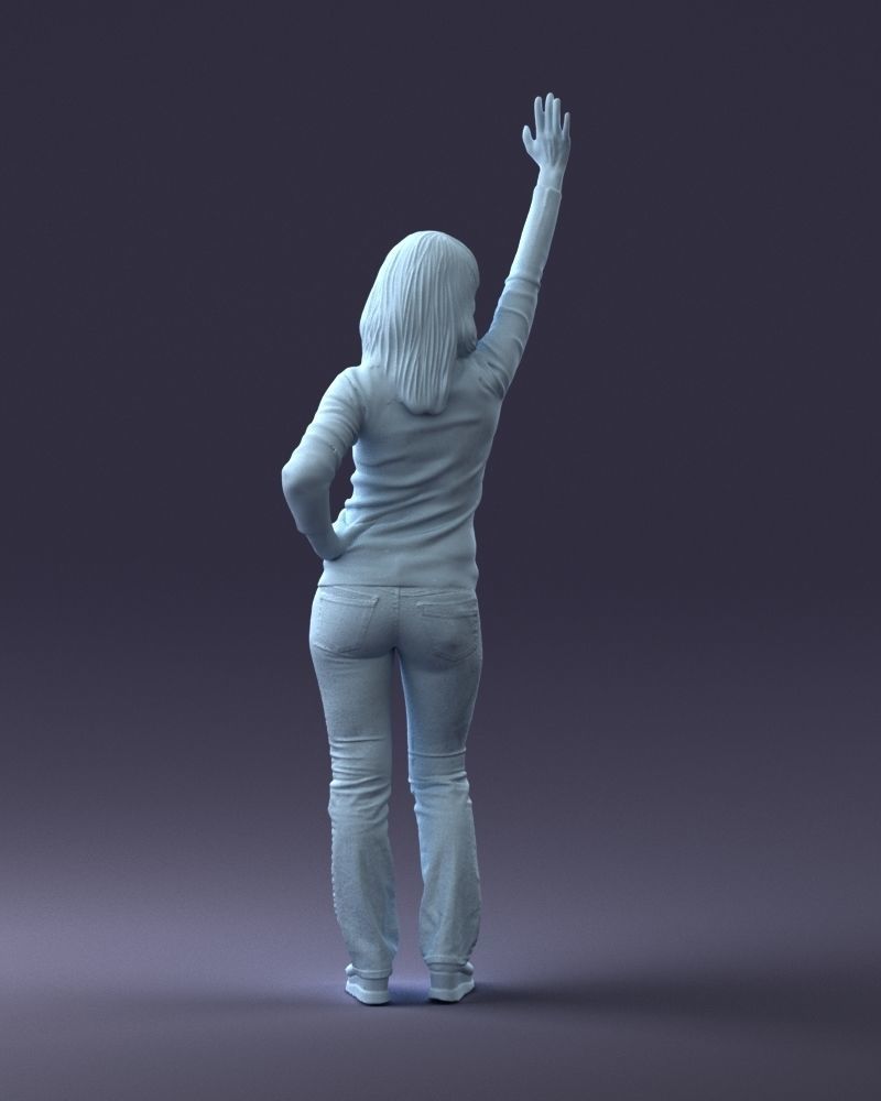 000032 Hand up woman 0927 3dp 3D print model_10