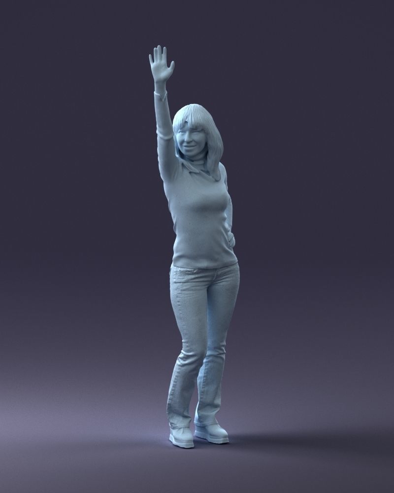 000032 Hand up woman 0927 3dp 3D print model_16