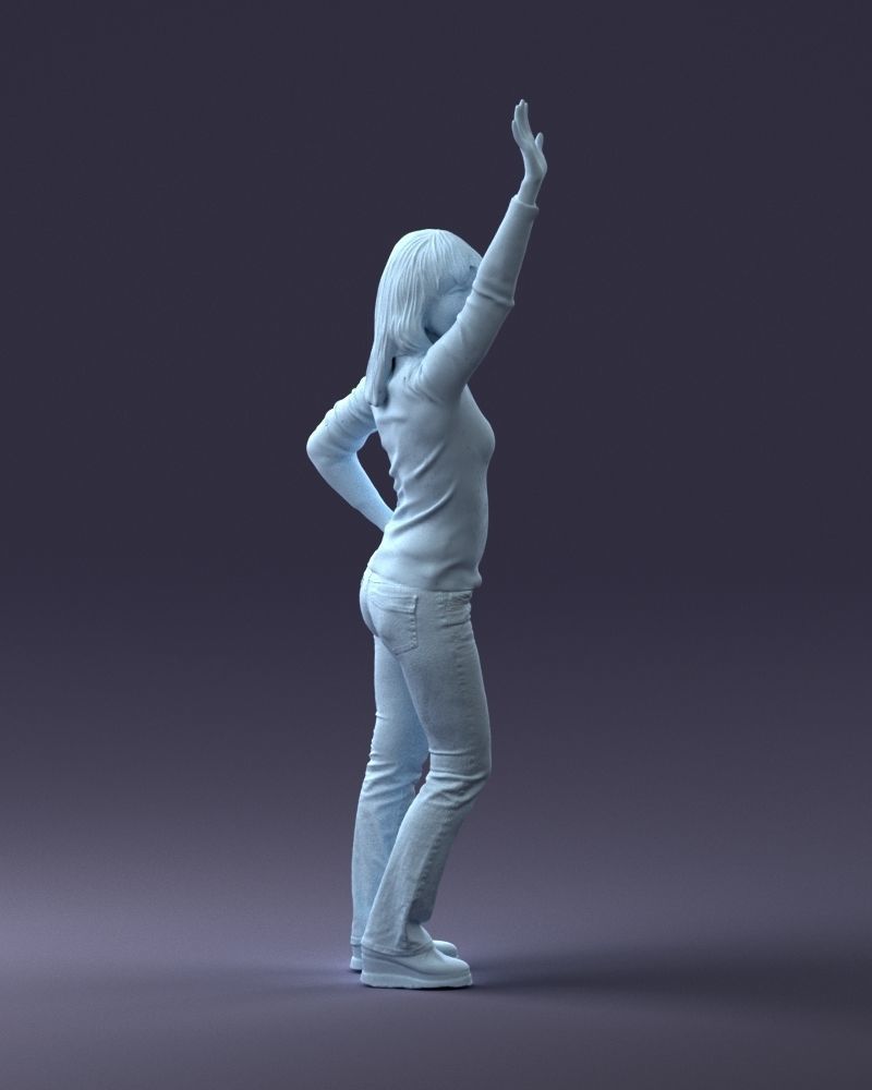 000032 Hand up woman 0927 3dp 3D print model_13