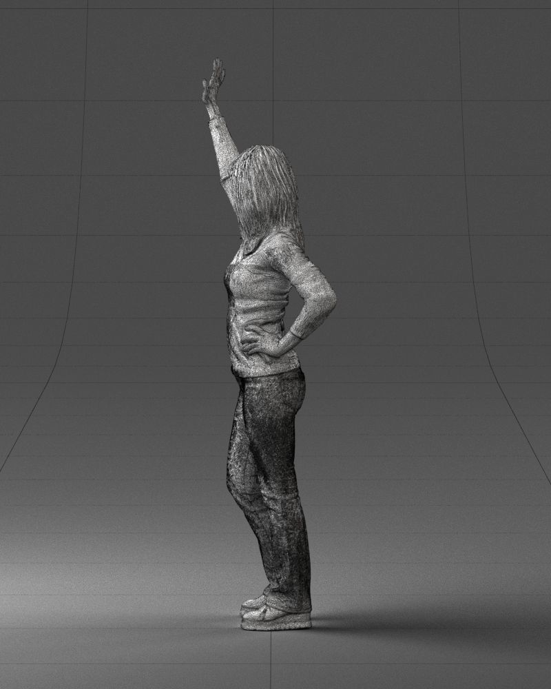 000032 Hand up woman 0927 3dp 3D print model_8