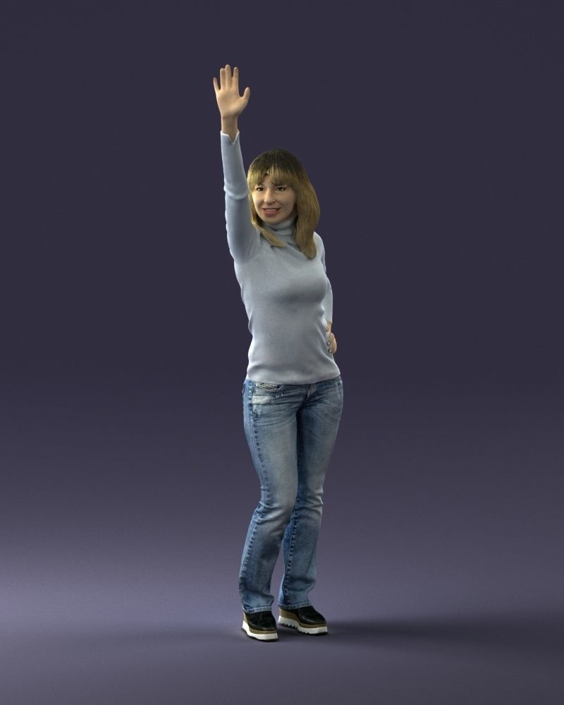 000032 Hand up woman 0927 3dp 3D print model_15