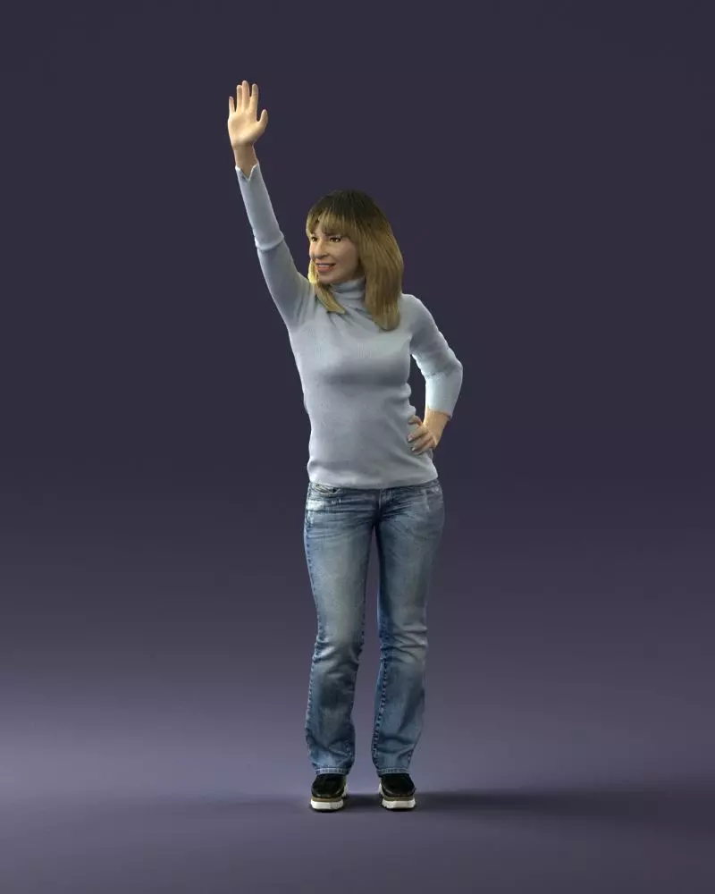 000032 Hand up woman 0927 3dp 3D print model_0