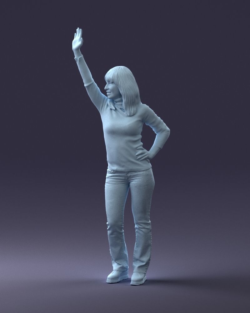 000032 Hand up woman 0927 3dp 3D print model_4