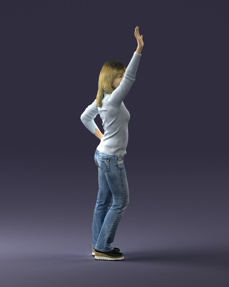 000032 Hand up woman 0927 3dp 3D print model_12