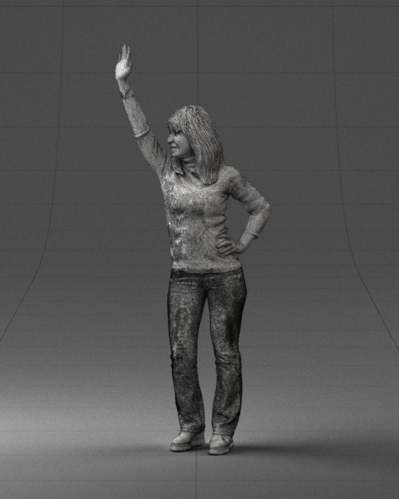 000032 Hand up woman 0927 3dp 3D print model_5