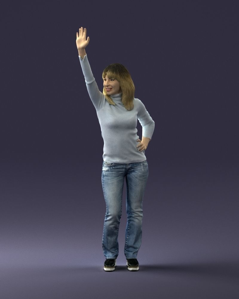 000032 Hand up woman 0927 3dp 3D print model_18